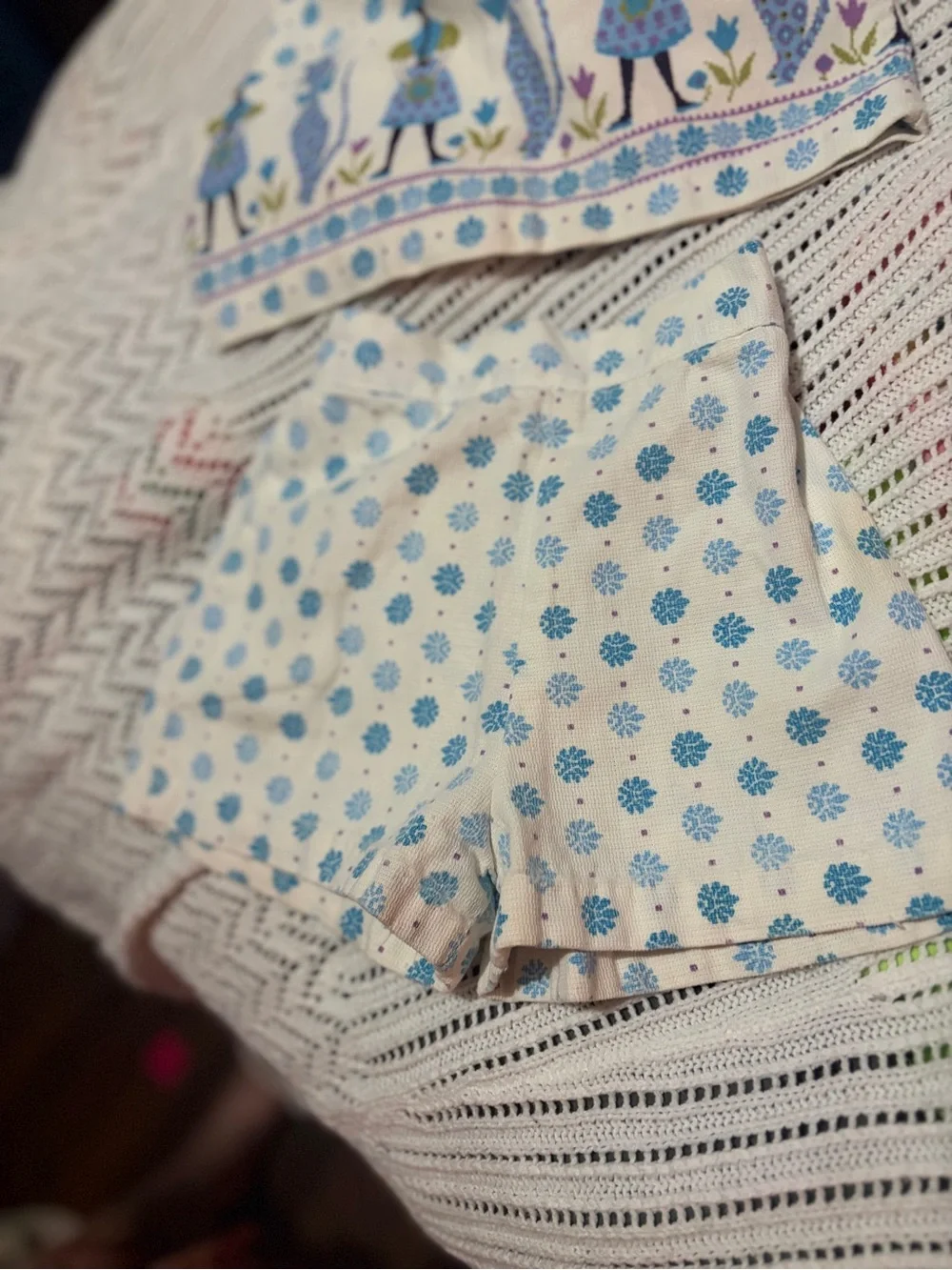 VTG 2 Piece Girls Matching Skirt Set Cotton Blend Woven Handmade Cat Boutique